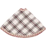 VHC Brands Amory 21 in. Ivory White Plaid Cotton Christmas Tree Skirt thumbnail 3