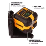 DEWALT Green Self-Leveling Cross Line Laser Level, 55 ft. Range, with Case and (2) AA Batteries thumbnail 2