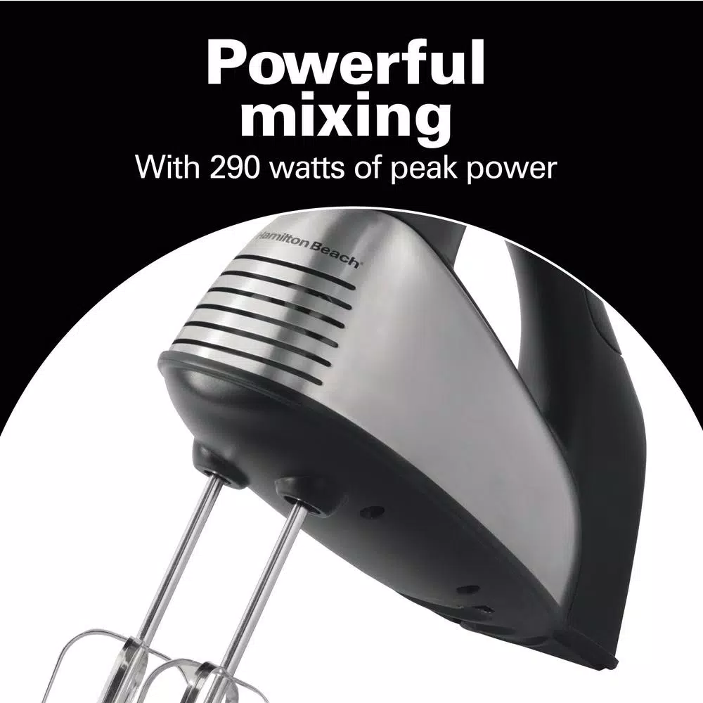 Hamilton Beach 6-Speed Hand Mixer with Brushed Stainless Steel Housing