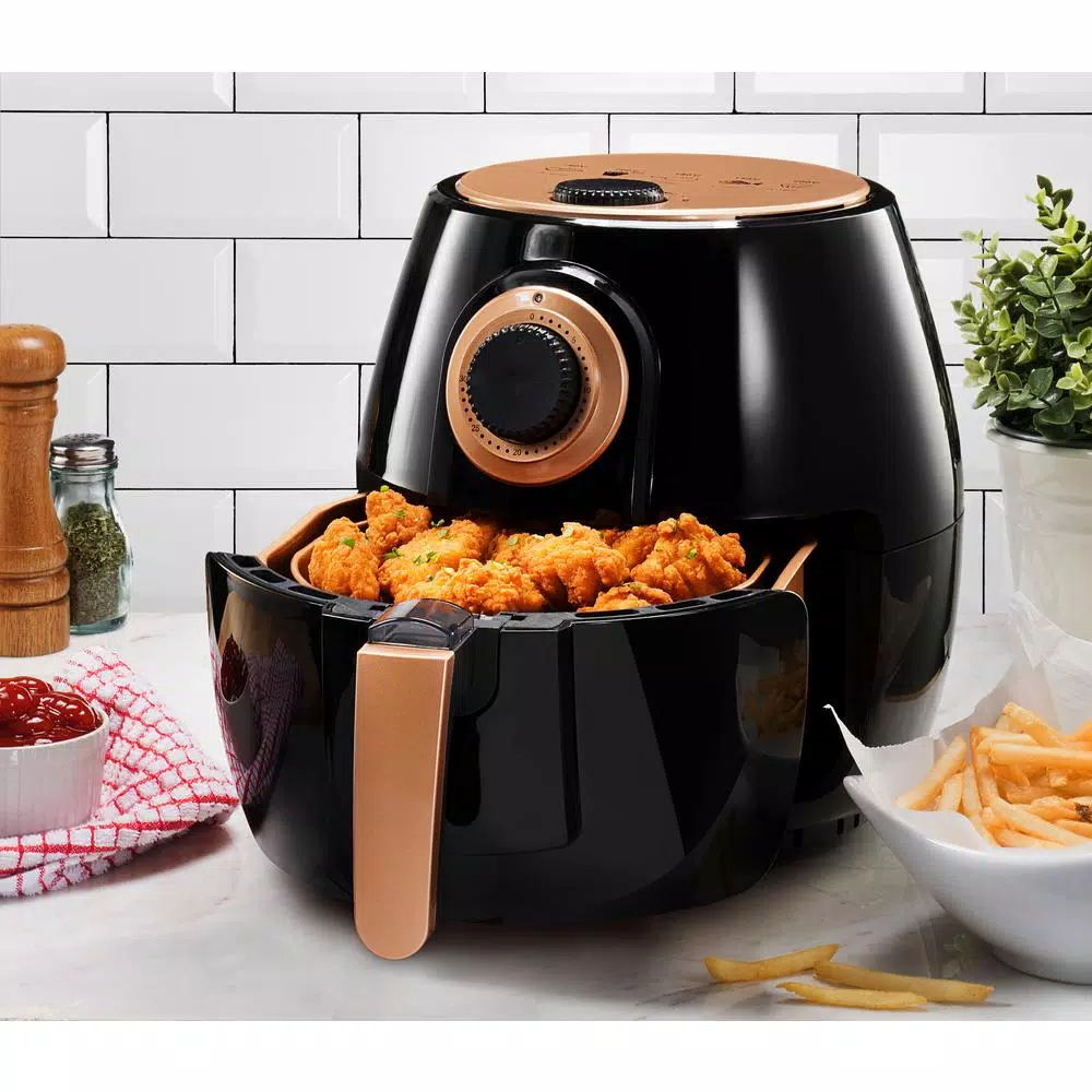 Gotham Steel 4 Qt. Non-Stick Ti-Cerama Air Fryer, 1400W, Black/Copper