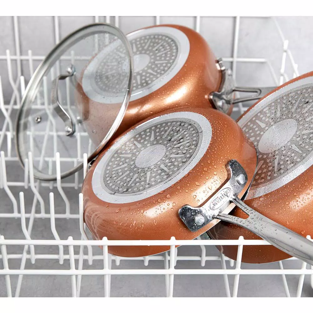 Gotham Steel StackMaster 21-Piece Aluminum Nonstick Cookware and Bakeware Set, Copper