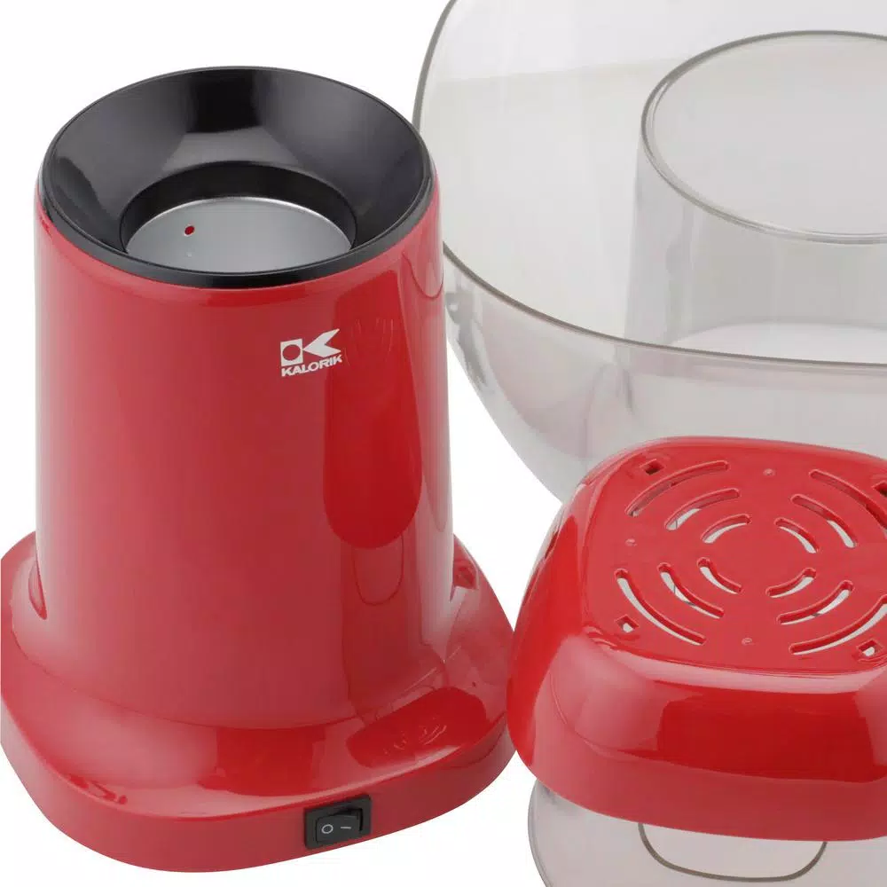 Kalorik Red Volcano Hot Air Popcorn Maker with Oversized Serving Bowl