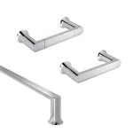 MOEN Genta 3-Piece Chrome Bath Hardware Set: 18 in. Towel Bar, Hand Towel Bar & Toilet Paper Holder thumbnail 1