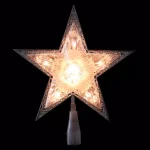 Northlight 9 in. Silver and Clear Crystal 5-Point Star Christmas Tree Topper, Prelit thumbnail 1
