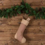 VHC Brands 20 in. Clement Red Black and Tan Plaid Christmas Stocking with Natural Jute Burlap thumbnail 3