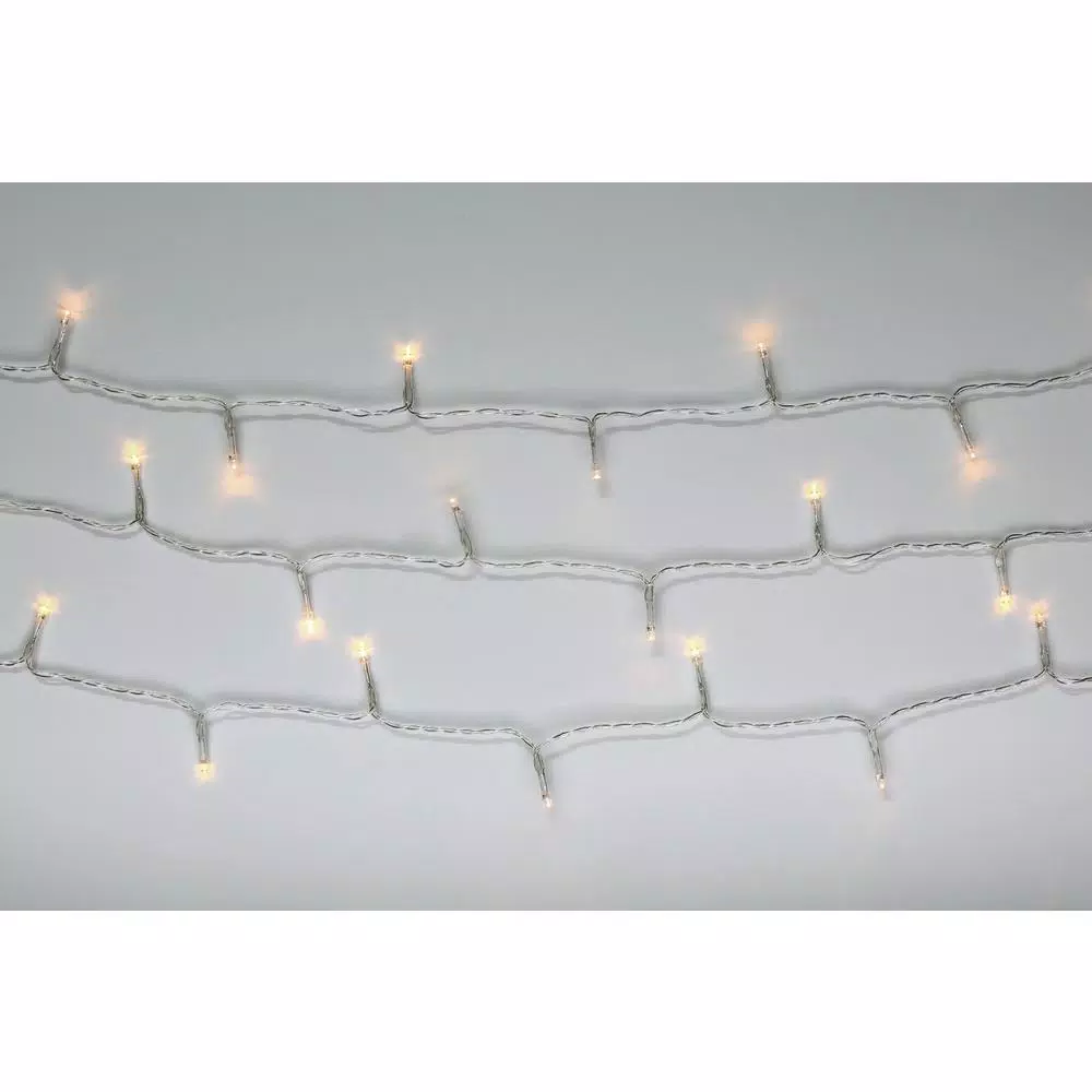 Novolink 34 ft. 100-Light LED Warm White Battery Operated Decorative String Lights with Timer