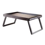 Winsome Elise Bed Tray with U-Leg Design and Wainscoting Top, Dark Espresso thumbnail 1