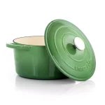 Crock-Pot Artisan 5 Qt. Enameled Cast Iron Round Dutch Oven with Lid, Pistachio Green thumbnail 2