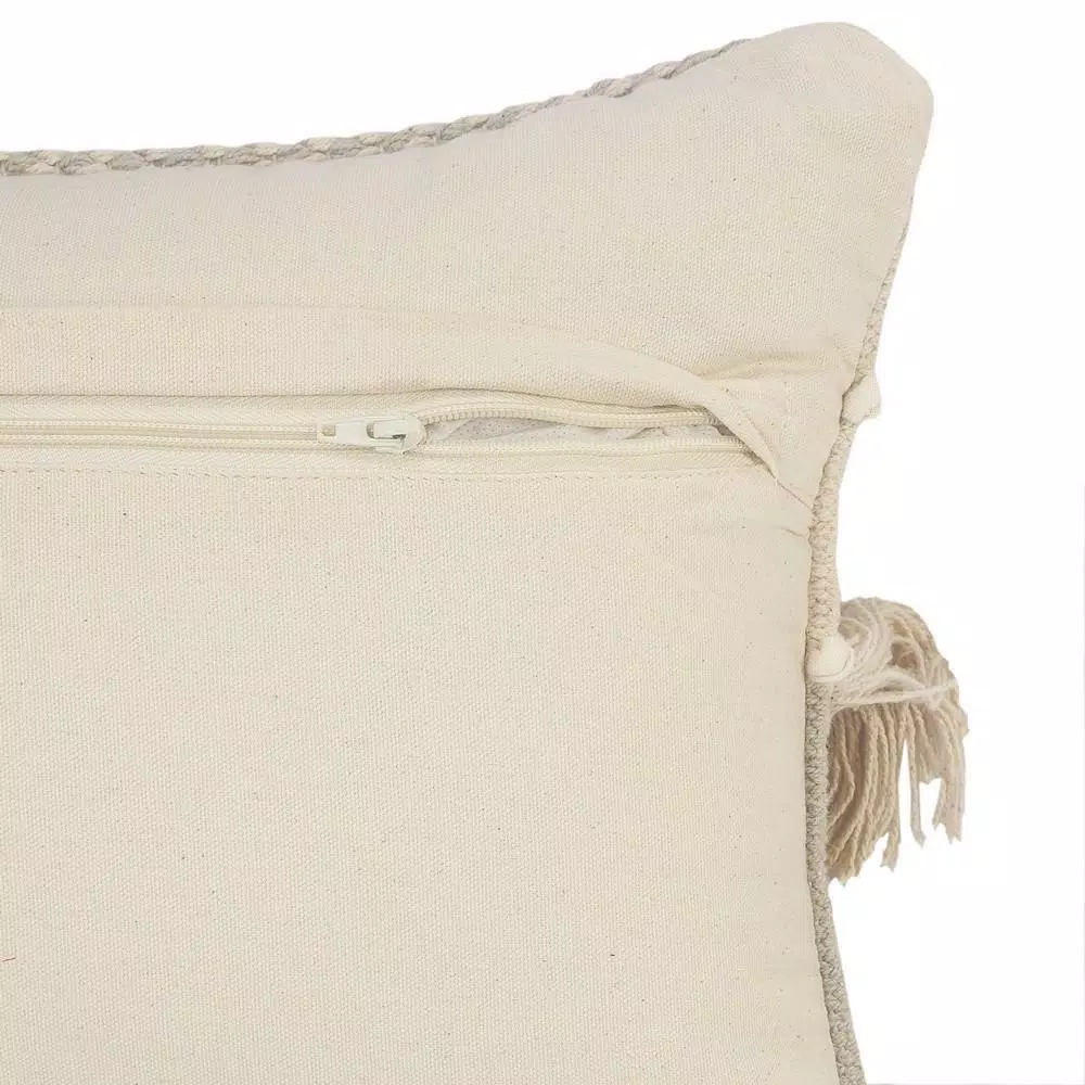 LR Resources Farmhouse Beige and Natural Geometric Chevron Throw Pillow, 20 x 20 in.