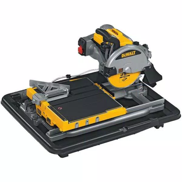 DEWALT 10 in. Wet Tile Saw with 1.5 HP Motor and Cantilevering Rail System
