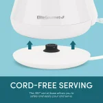Elite Platinum 1.2L White Cool-Touch Stainless Steel Electric Kettle, 1350W thumbnail 5