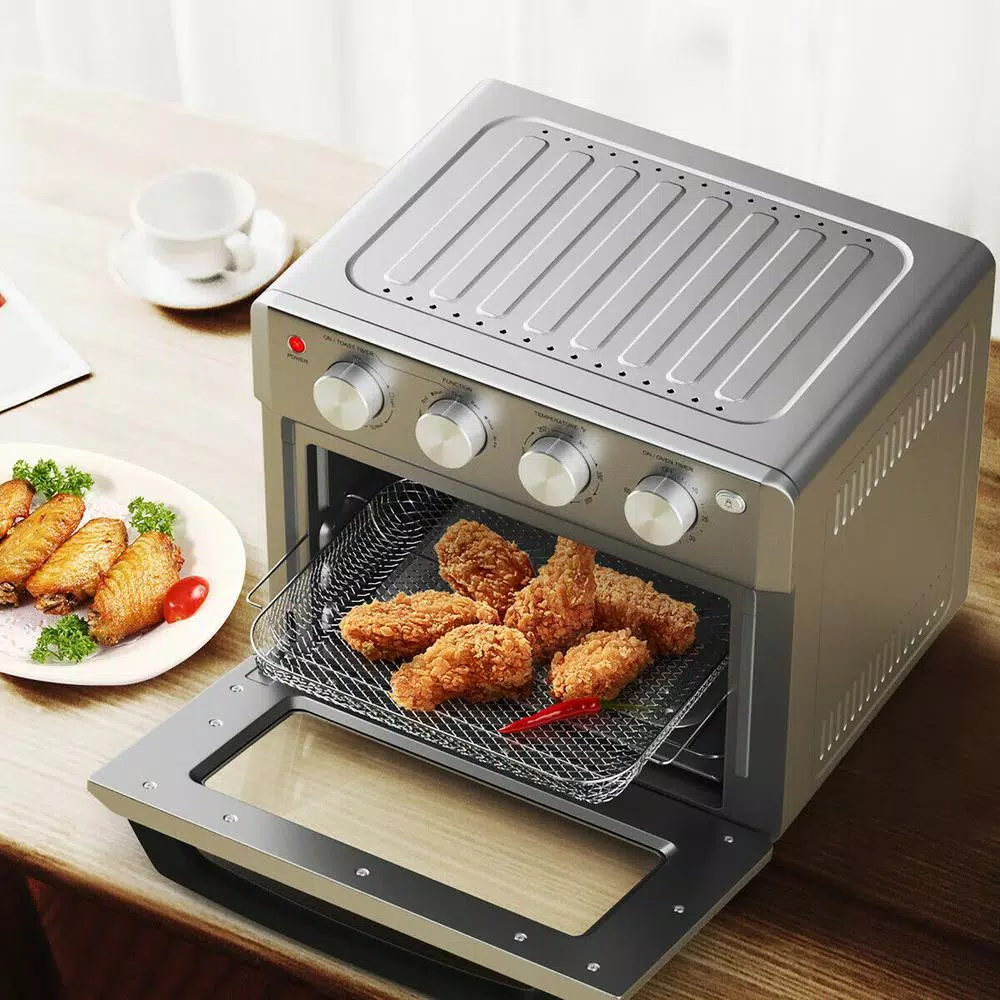 Costway 19 Qt. Silver Air Fryer Toaster Oven with Dehydrate and 7-in-1 Functions