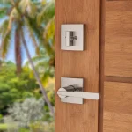 Baldwin Prestige Spyglass Single Cylinder Satin Nickel Handleset with Square Lever and SmartKey Security thumbnail 11