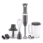 KitchenAid Cordless Variable Speed Hand Blender with Chopper and Whisk Attachments, Charcoal Grey thumbnail 3