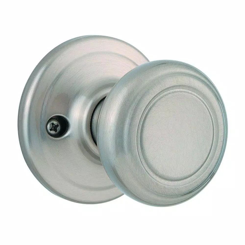 Kwikset Cameron Satin Nickel Half-Dummy Door Knob with Microban Antimicrobial Technology