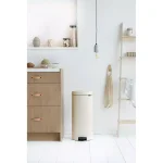 Brabantia 8 Gallon Almond Steel Step-On Trash Can with Soft-Close Lid thumbnail 4