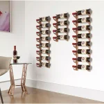 DI PRIMA USA 20-Bottle Multi-Section Wall Mounted Wine Rack, Chestnut Brown Steel thumbnail 2