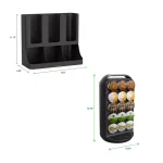 Mind Reader 2-Piece Coffee Pod Carousel and Condiment Organizer Set, Black thumbnail 7