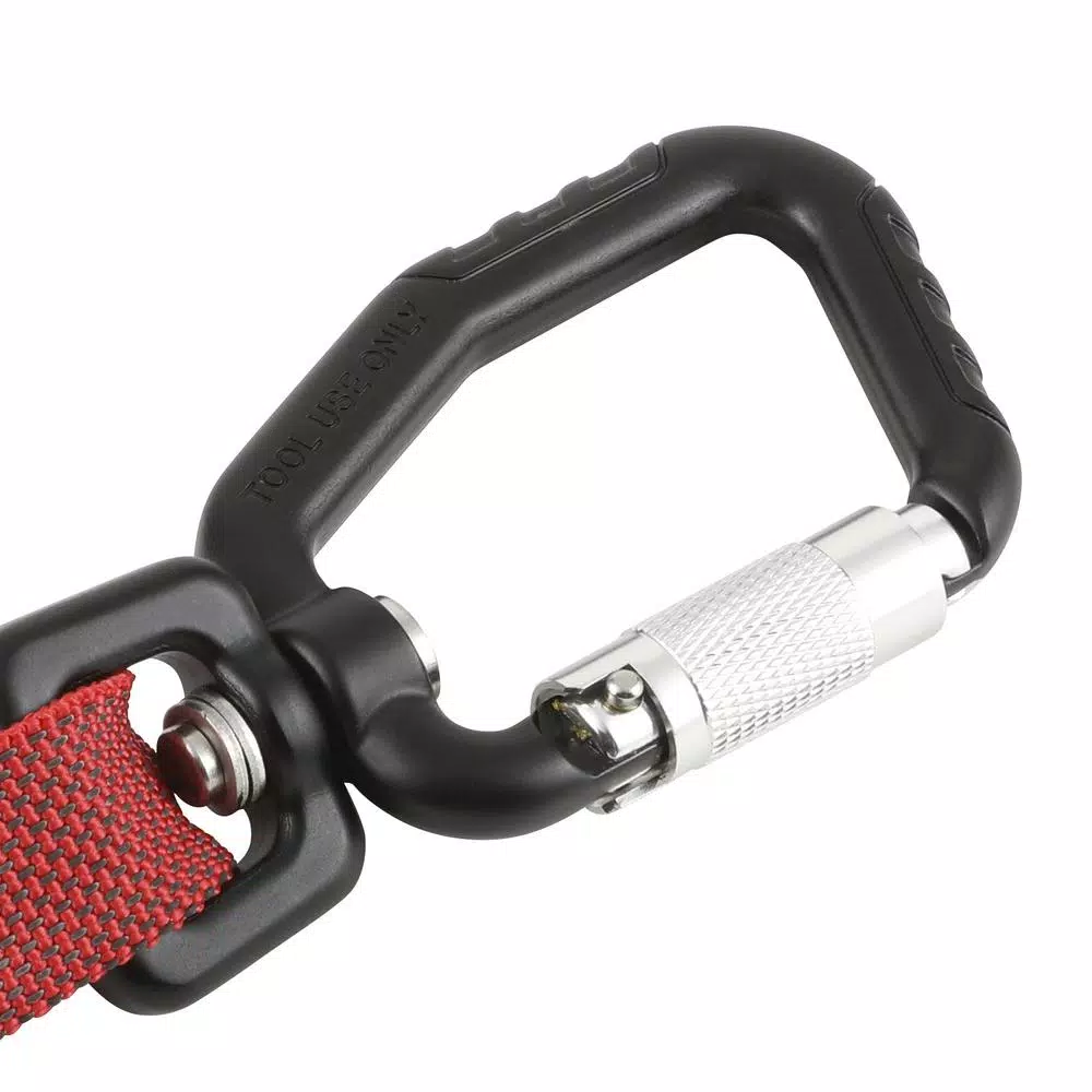 Milwaukee 10 lb. Locking Tool Lanyard with Shock Absorption and Swivel Carabiner