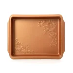 Gibson Home Richmound 4-Piece Copper Nonstick Carbon Steel Bakeware Set with Floral Embossed Design thumbnail 5
