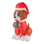 Airblown 6 ft. Inflatable Fuzzy St. Bernard Dog with Barrel Holiday Decoration thumbnail 3