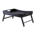 Winsome Benito Wood Bed Tray with Curved Top and Foldable Legs, Dark Espresso Finish thumbnail 1
