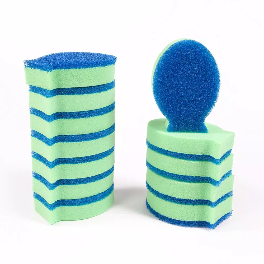 DishFish Dual Scrubber Sponge, Non-Scratch Cleaning Foam, 12-Pack