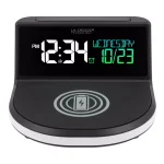 La Crosse Technology Wireless Charging Digital Alarm Clock with 7-Color Glowing Base thumbnail 1