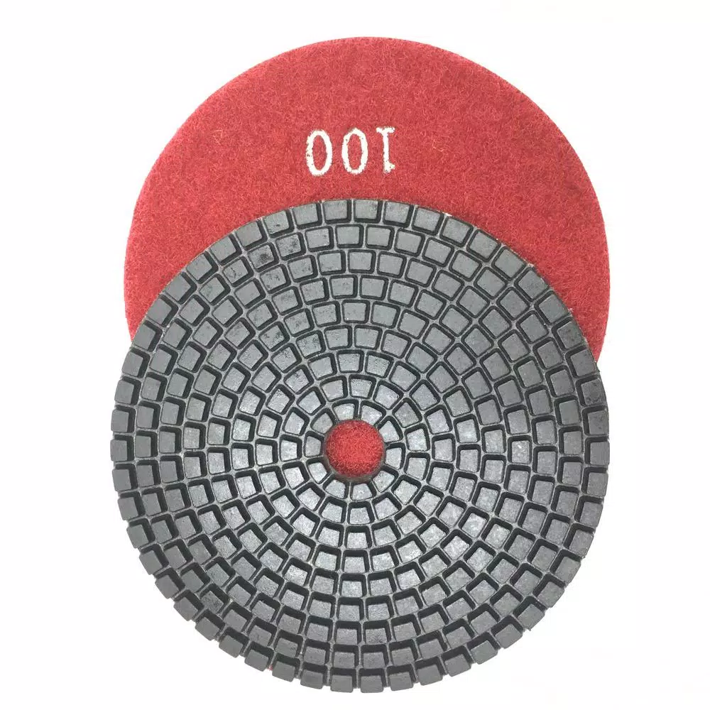 Unbranded JHX 4 in. Wet Diamond Polishing Pad Set for Granite and Concrete with Semi-Rigid Back Holder (7-Piece)
