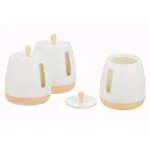 Jiallo European Collection 3-Piece Plastic Canister Set, White thumbnail 1