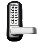 Unbranded LockeyUSA 2835 Satin Nickel Mechanical Digital Keyless Passage Door Lever Lock thumbnail 1