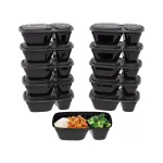 Classic Cuisine 10-Piece Portion Control Meal Prep Container Set, 2-Compartment Plastic Food Storage thumbnail 1