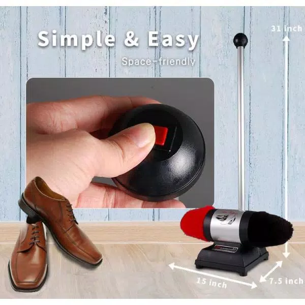 SPT Professional Shoe Buffer with 100% Lamb Wool Dual Buffers and 31 in. Stand-Up Operation