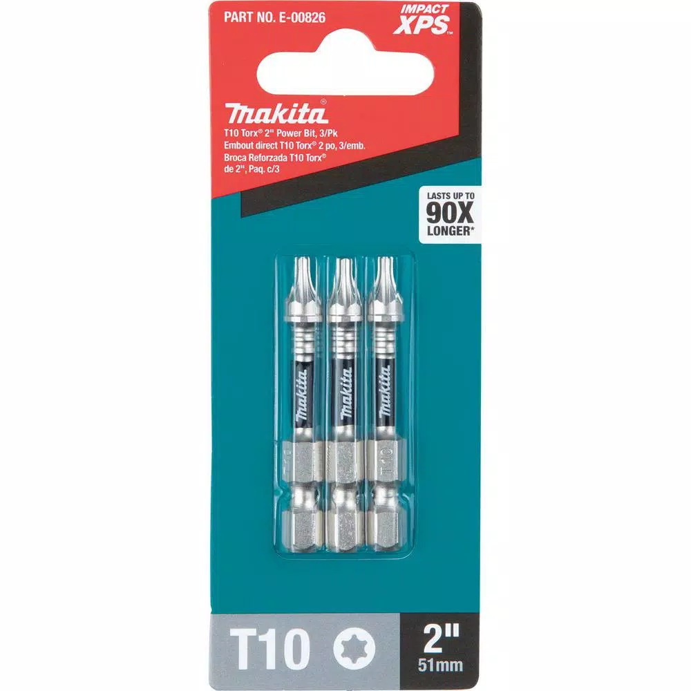 Makita ImpactXPS T10 Torx 2 in. Power Bits, 3-Pack