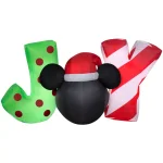 Unbranded Disney Mickey Mouse Head JOY Inflatable Christmas Yard Sign, 5 ft. Wide thumbnail 1