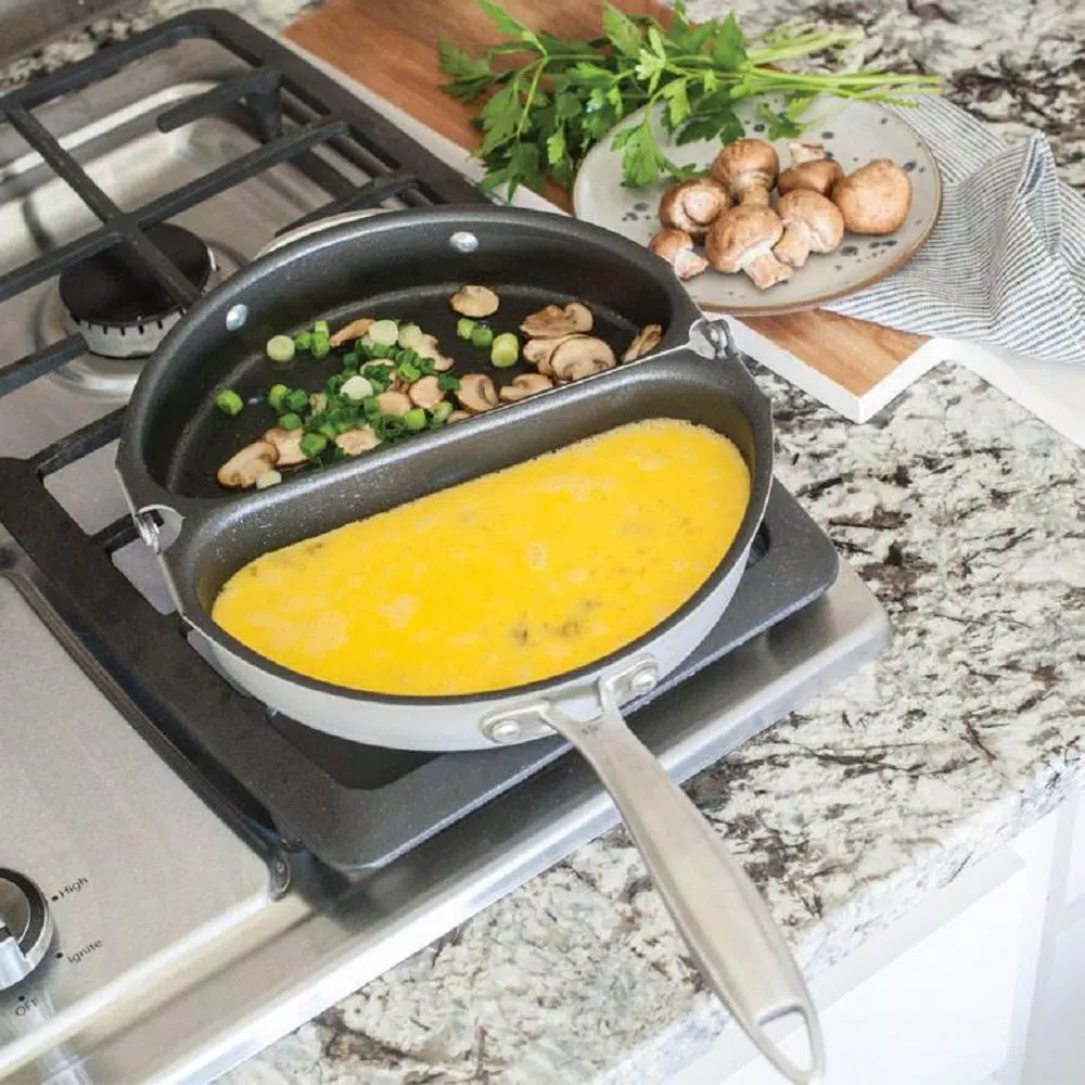 Nordic Ware Aluminum Nonstick Frittata and Omelet Pan with Hinge Design