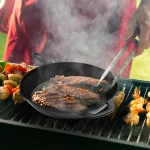 Classic Cuisine 12 in. Cast Iron Skillet with Pour Spout, Black thumbnail 4