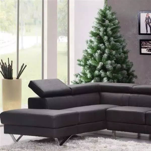 Aleko 7 ft. Unlit Flocked Artificial Christmas Tree with Pine Cones