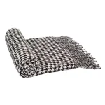 Glitzhome 60 in. Black and White Houndstooth Woven Acrylic Throw Blanket thumbnail 2