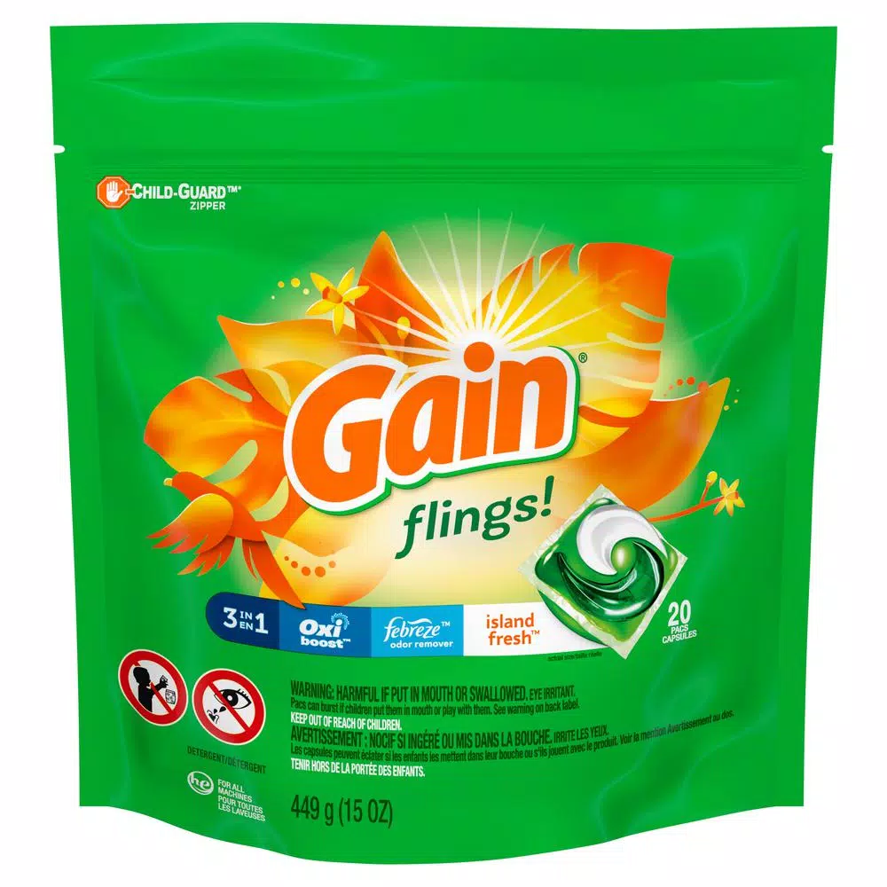 Gain Flings Island Fresh Scent Laundry Detergent Pods, 16-Count (6-Pack)