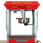 Funtime Sideshow Popper 8 oz. Popcorn Machine & Cart, Traditional Red/Gold Theater Style thumbnail 6