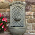 Sunnydaze Decor Rosette Resin French Limestone Solar Outdoor Wall Fountain thumbnail 7