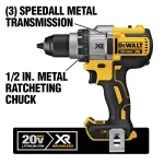 DEWALT 20V MAX XR Brushless 3-Speed 1/2 in. Drill/Driver (Tool-Only) thumbnail 2