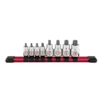 SUNEX TOOLS Sunex 8-Piece SAE Hex Bit Socket Set with Aluminum Rail, 1/4 in. and 3/8 in. Drive thumbnail 1