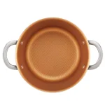 Ayesha Curry Ayesha Home Collection 4.5 Qt. Porcelain Enamel Nonstick Saucepot with Lid, Brown Sugar thumbnail 2