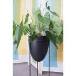 Kiera Grace Kieragrace Nordin Mid-Century Modern Plant Pot with Metal Stand, Black thumbnail 4