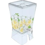 Basicwise Stackable Juice and Water Beverage Dispenser Set, 2-Piece Clear Plastic Serveware thumbnail 1