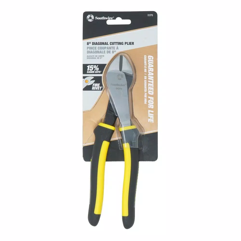 Southwire 8 in. Hi-Leverage Diagonal Cutting Pliers, Drop Forged 6150 Alloy Steel