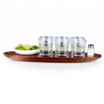 Picnic Time Cantinero Acacia Wood Shot Glass Serving Tray Set - 9 Piece thumbnail 6