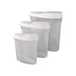 Home Basics 3-Piece Plastic Cereal Container Set with Flip-Top Lids thumbnail 2